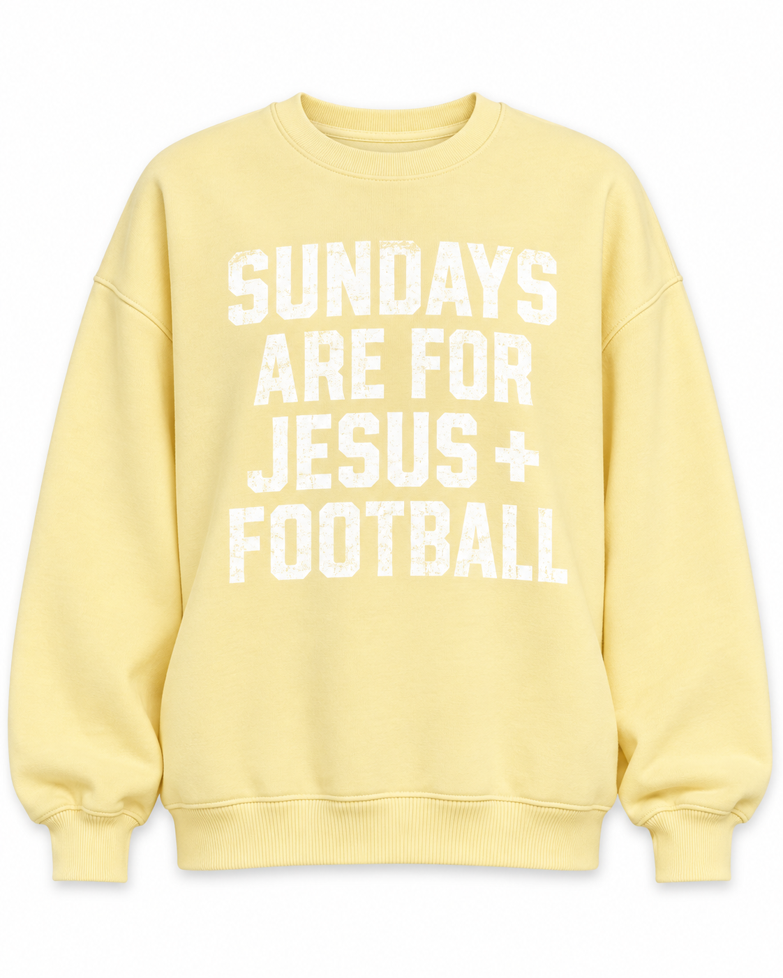 Butter Yellow "Sundays Are For Jesus + Football" Sweatshirt