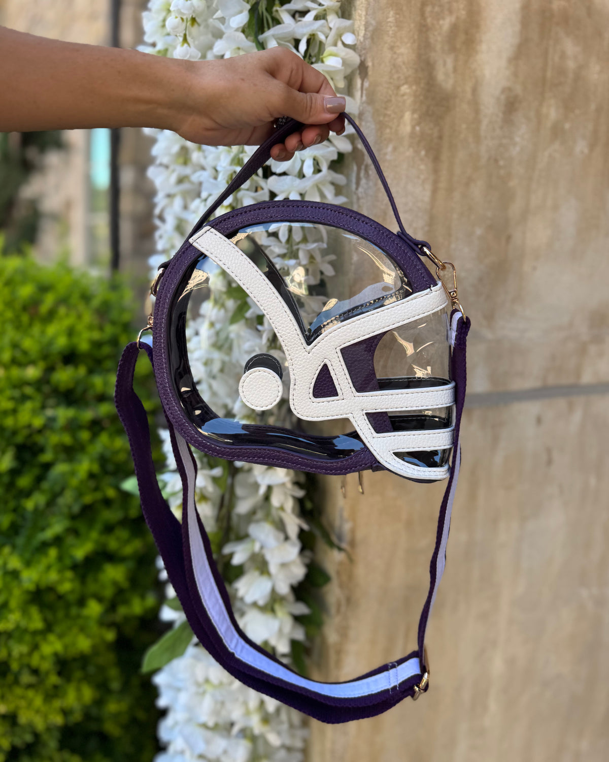Purple Football-Helmet Stadium-Approved Clear Purse