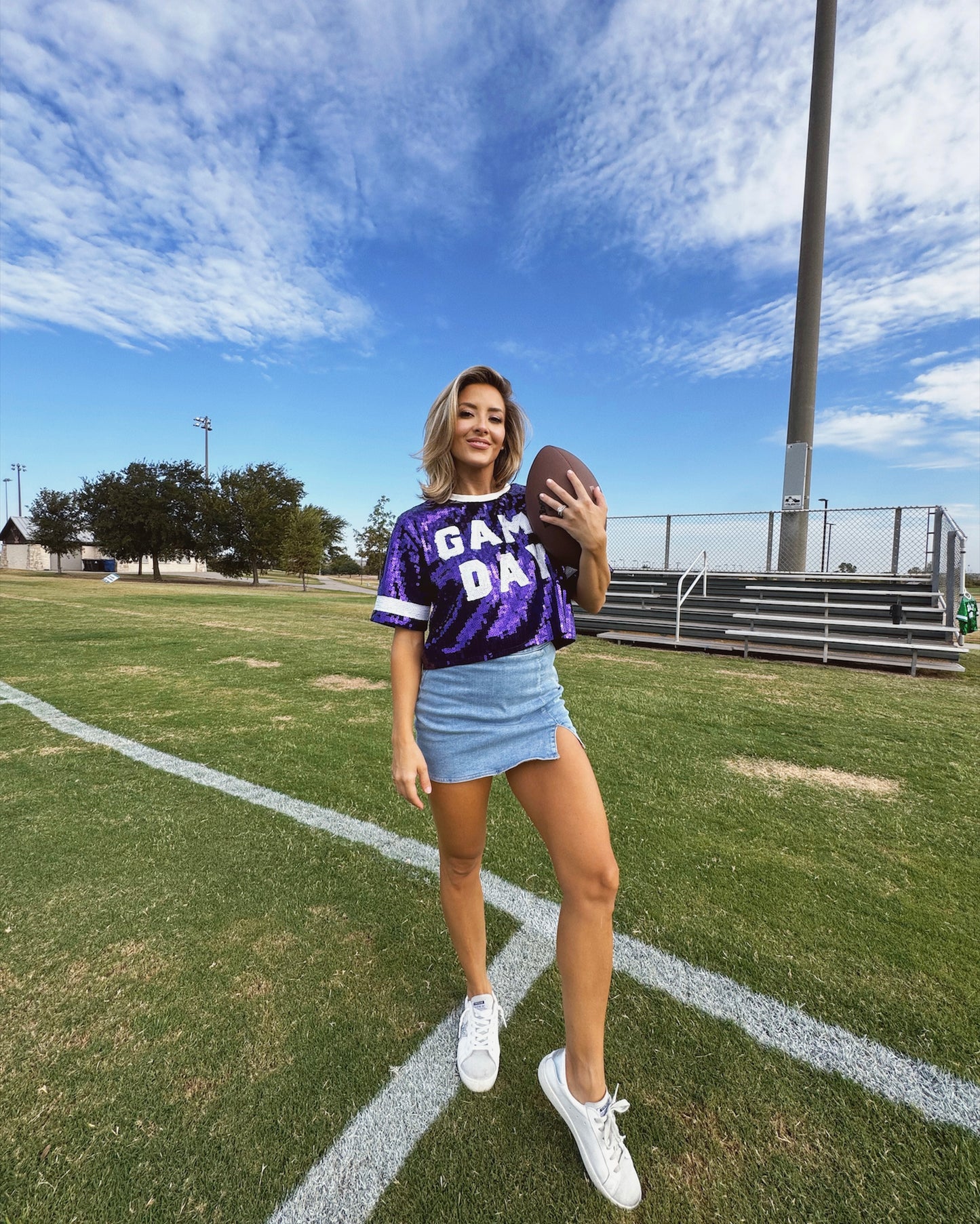 BLACK FRIDAY: Purple “Game Day” Sequin Crop (Ships Approx. 1/15)