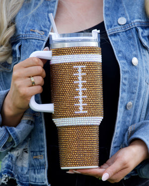 Crystal Football "Blinged Out" 40 Oz. Tumbler (Pre-Order Ships 8/25) - Live Love Gameday®