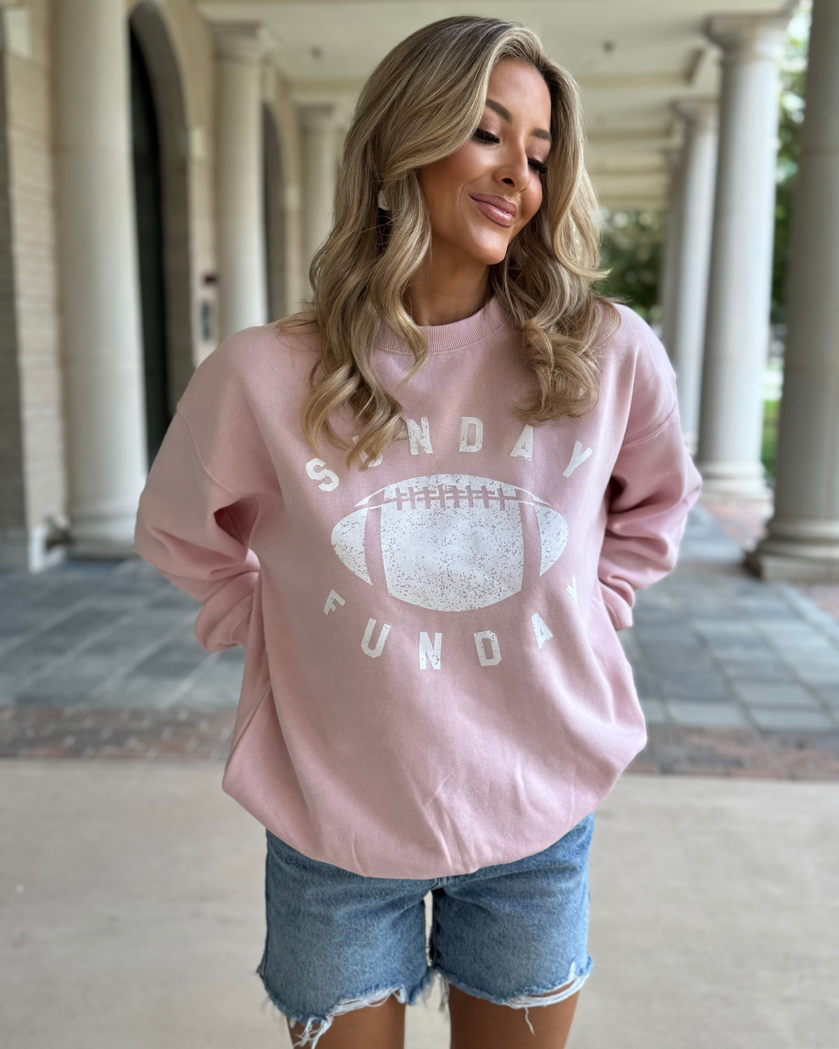 Pink "Sunday Funday" Cozy Sweatshirt