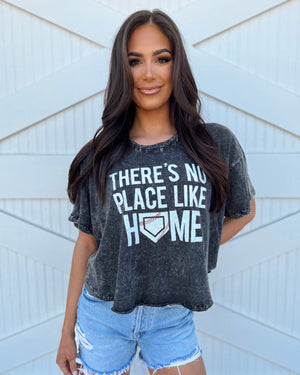 Cropped Mineral-Dipped “There’s No Place Like Home” Flowy Tee - Live Love Gameday®