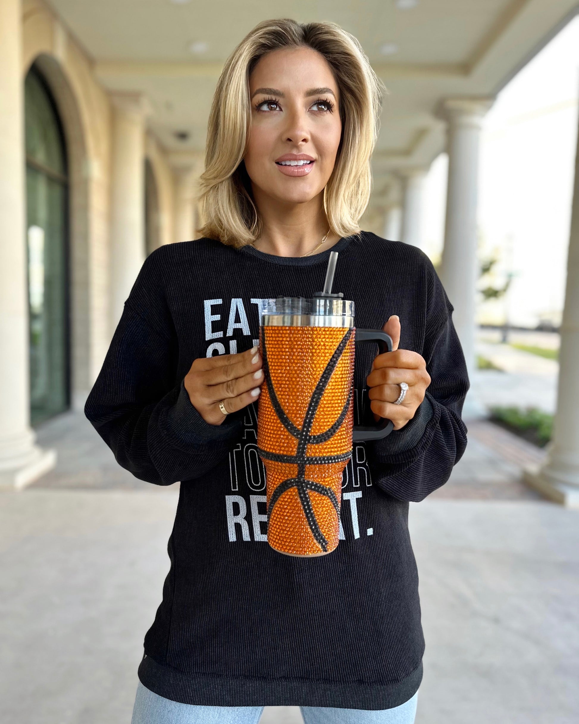 Crystal Basketball 40 Oz. Tumbler (Ships Approx. 11/30) - Live Love Gameday®