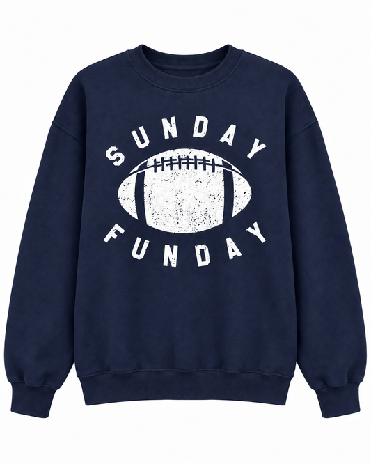 Navy "Sunday Funday" Cozy Sweatshirt