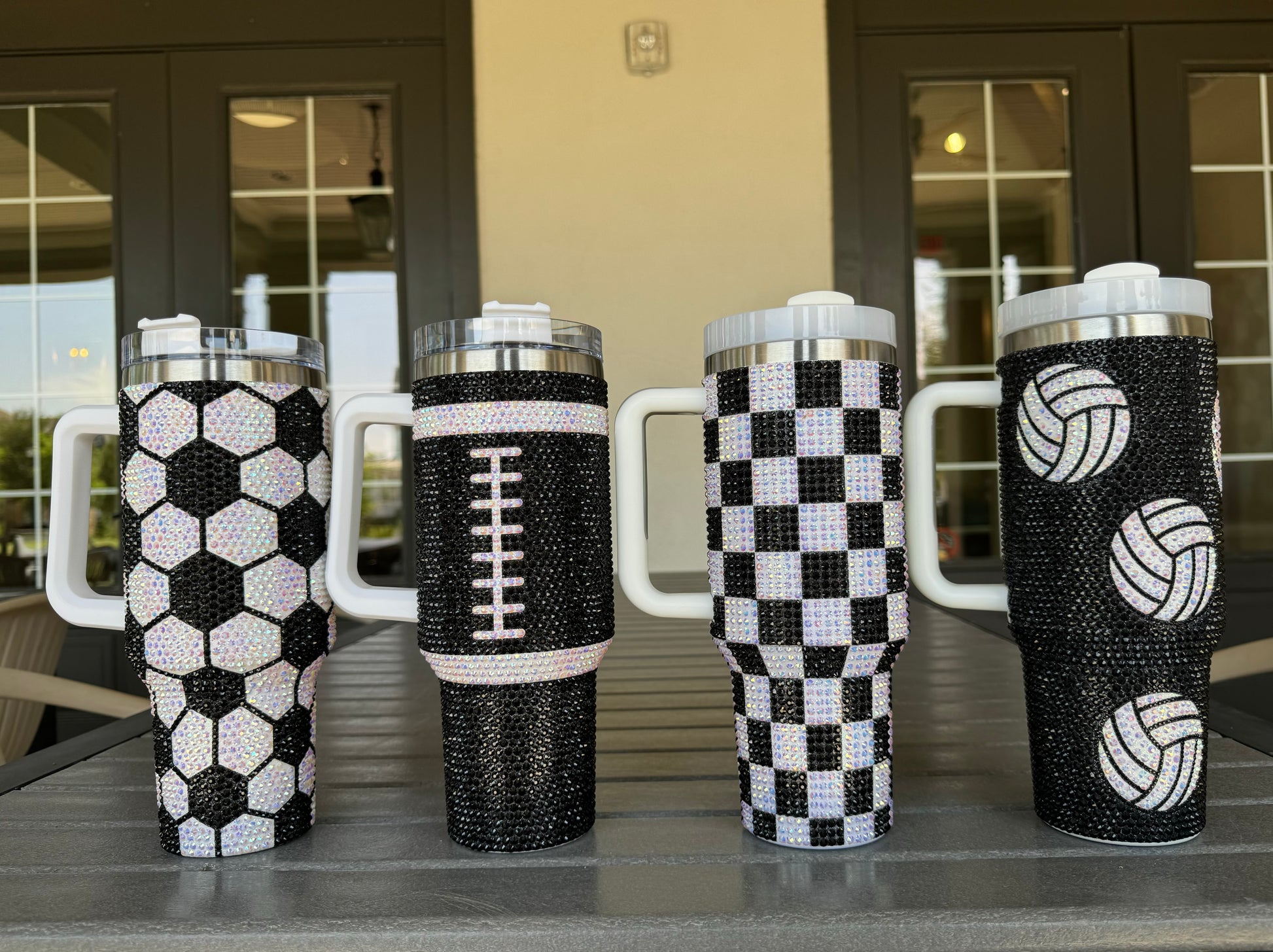 Pre-Order: Crystal "All Over" Soccer Ball Pattern 40 Oz. Tumbler (Ships Approx. 7/15) - Live Love Gameday®