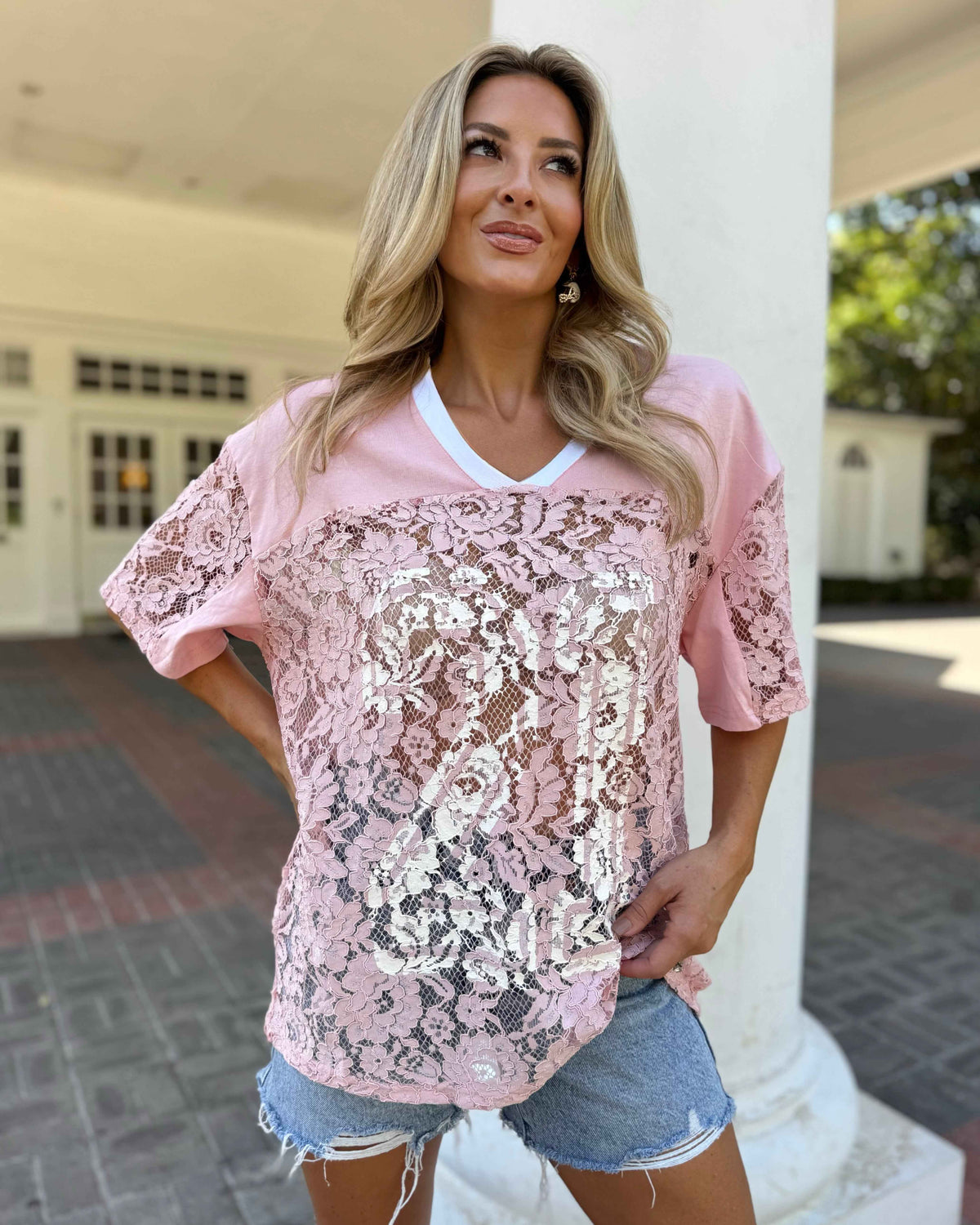 Pink Lace Up "21" Jersey