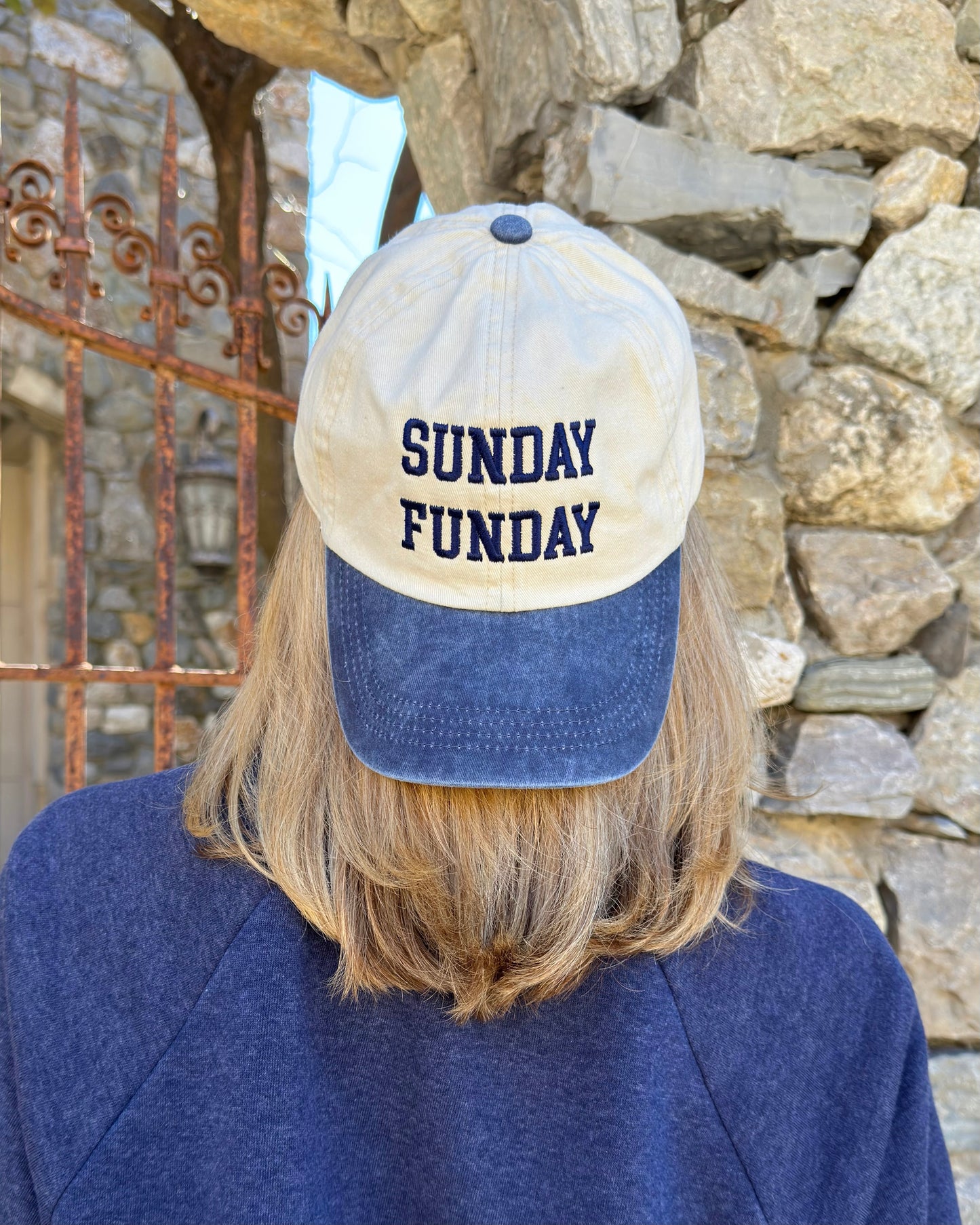 Navy “Sunday Funday” Embroidered Cap