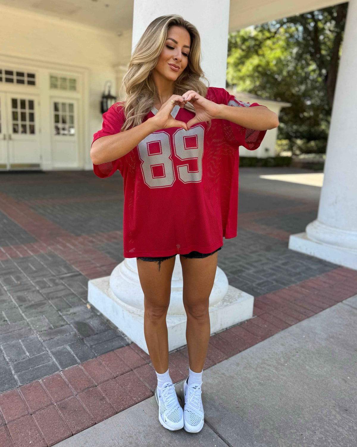 Red Oversized "89" Jersey