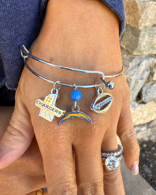 Los Angeles Chargers Three Charm Logo Bracelet