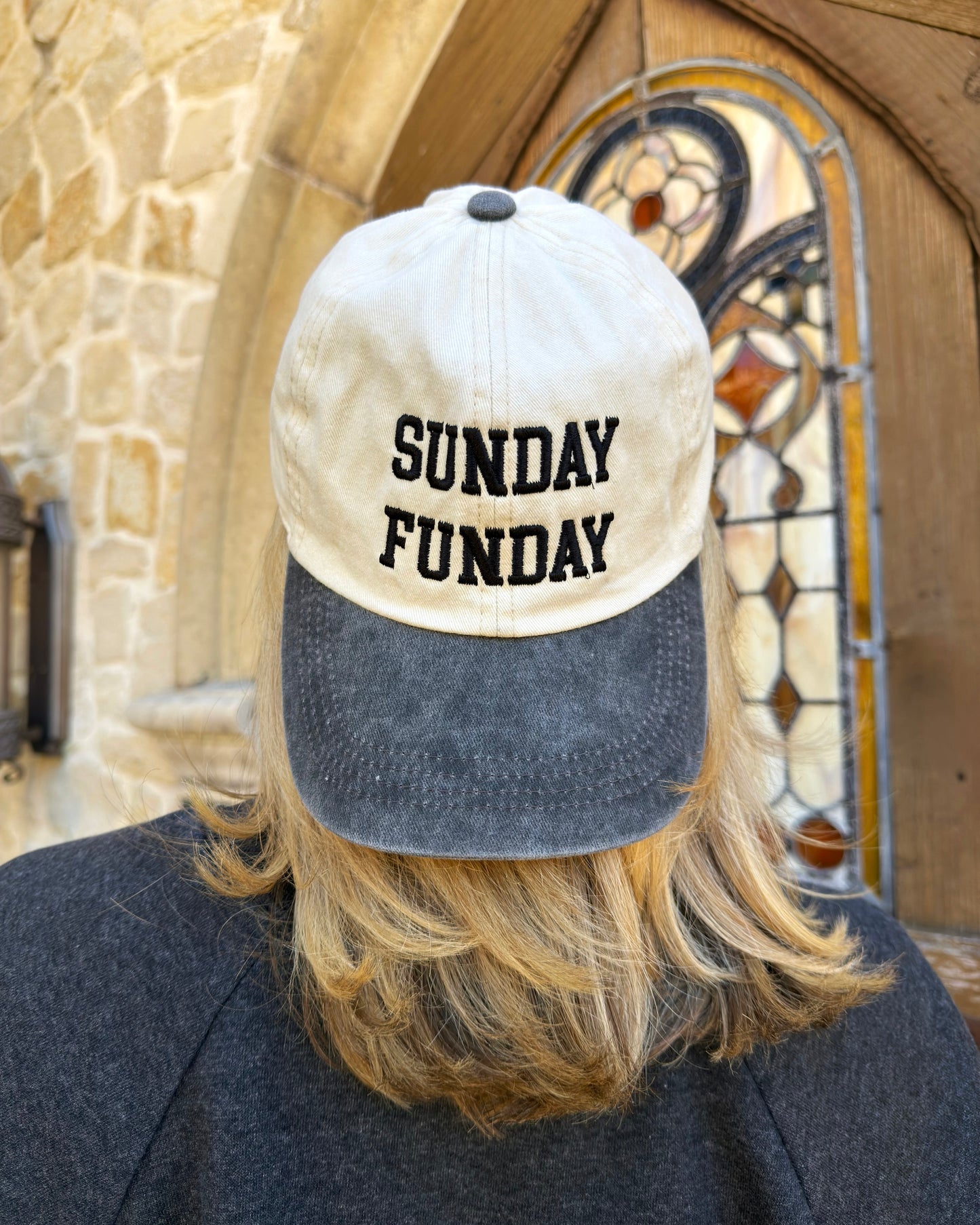 Faded Black “Sunday Funday” Embroidered Cap