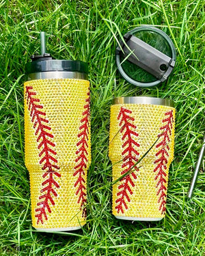 Pre-Order: 20 Oz. Crystal SOFTBALL "Blinged Out" Tumbler (Ships Approx. 6/15) - Live Love Gameday®