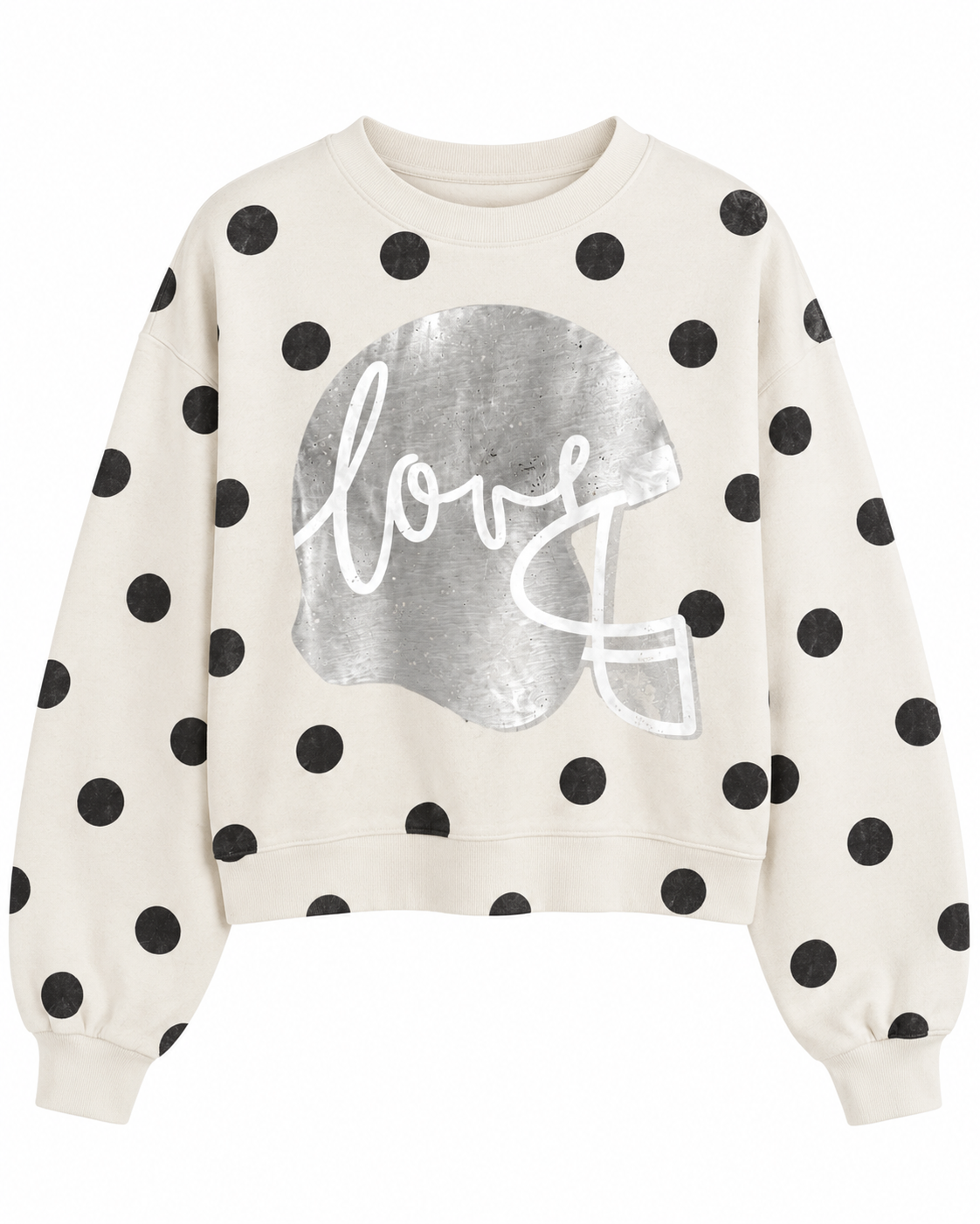Polka Dot "Football Helmet Love" Pullover + Shorts Set
