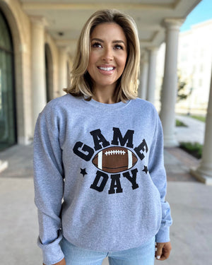 Light Gray Football GAME DAY Sweatshirt - Live Love Gameday®