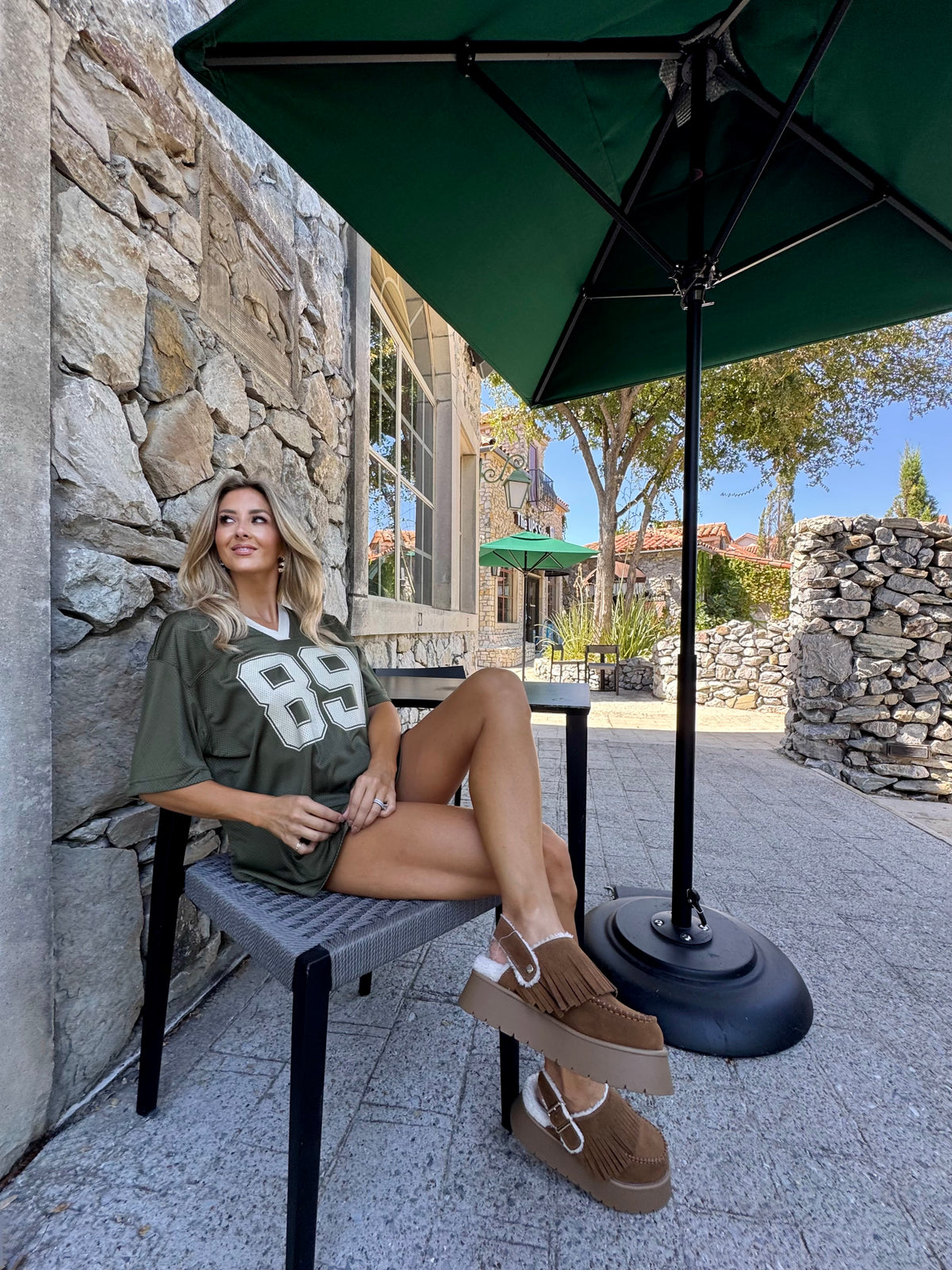 Olive Oversized "89" Jersey