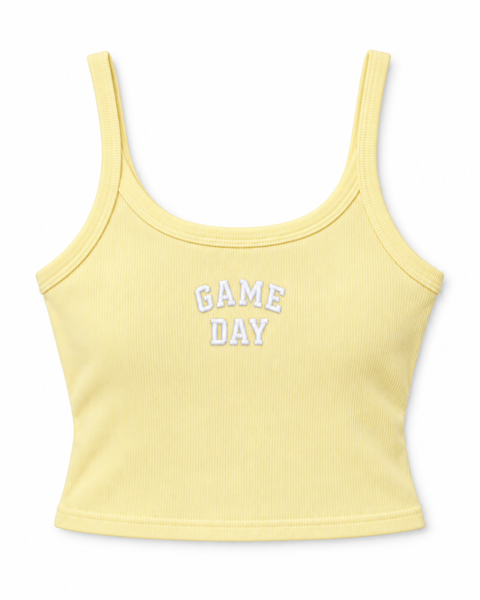 Yellow "Game Day" Ribbed Tank