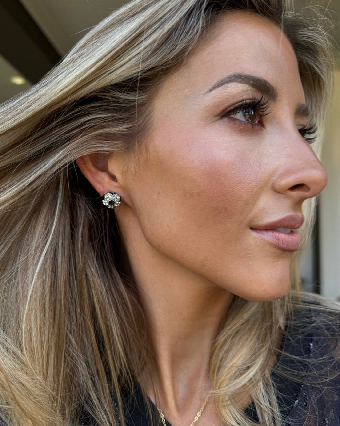 Sparkle Stud Soccer Earrings