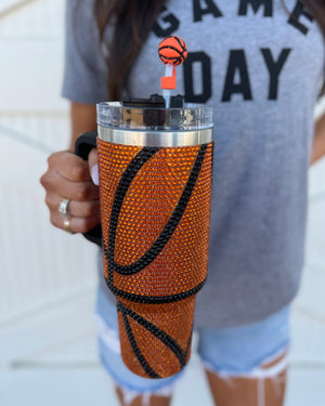 Basketball 3D Straw Topper (Ships Approx. 3/30) - Live Love Gameday®