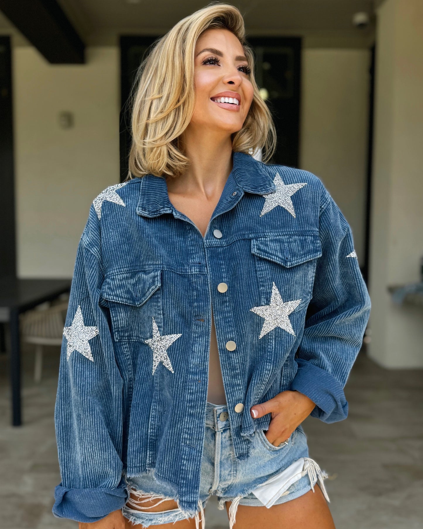 Sparkle STARS Navy Corduroy Jacket