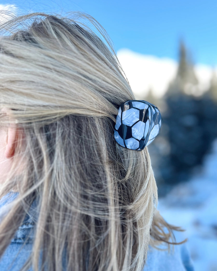 Pearlized Soccer Medium Hair Clip (Ships Approx. 12/15) - Live Love Gameday®