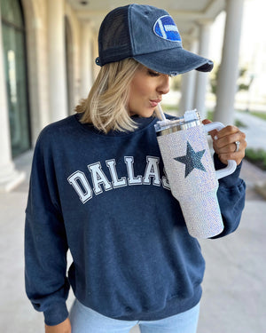 Throwback DALLAS Navy High-Neck Pullover - Live Love Gameday®