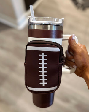 Plain Football 40 Oz. Tumbler With Pouch (Pre-Order Ships 9/15) - Live Love Gameday®