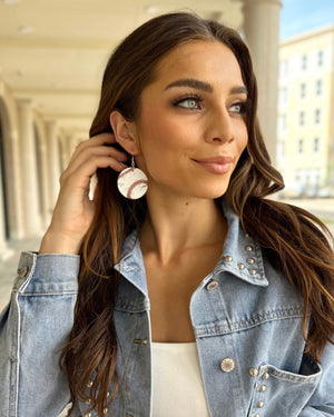 Lightweight Faux-Leather Baseball Earrings (Ships 9/25) - Live Love Gameday®