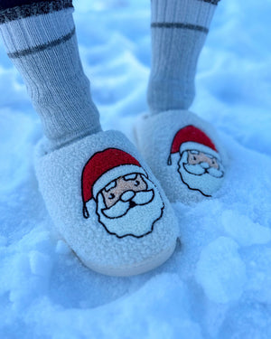 Santa Cozy Plush Closed Toe Slippers (Ships Approx. 11/20) - Live Love Gameday®