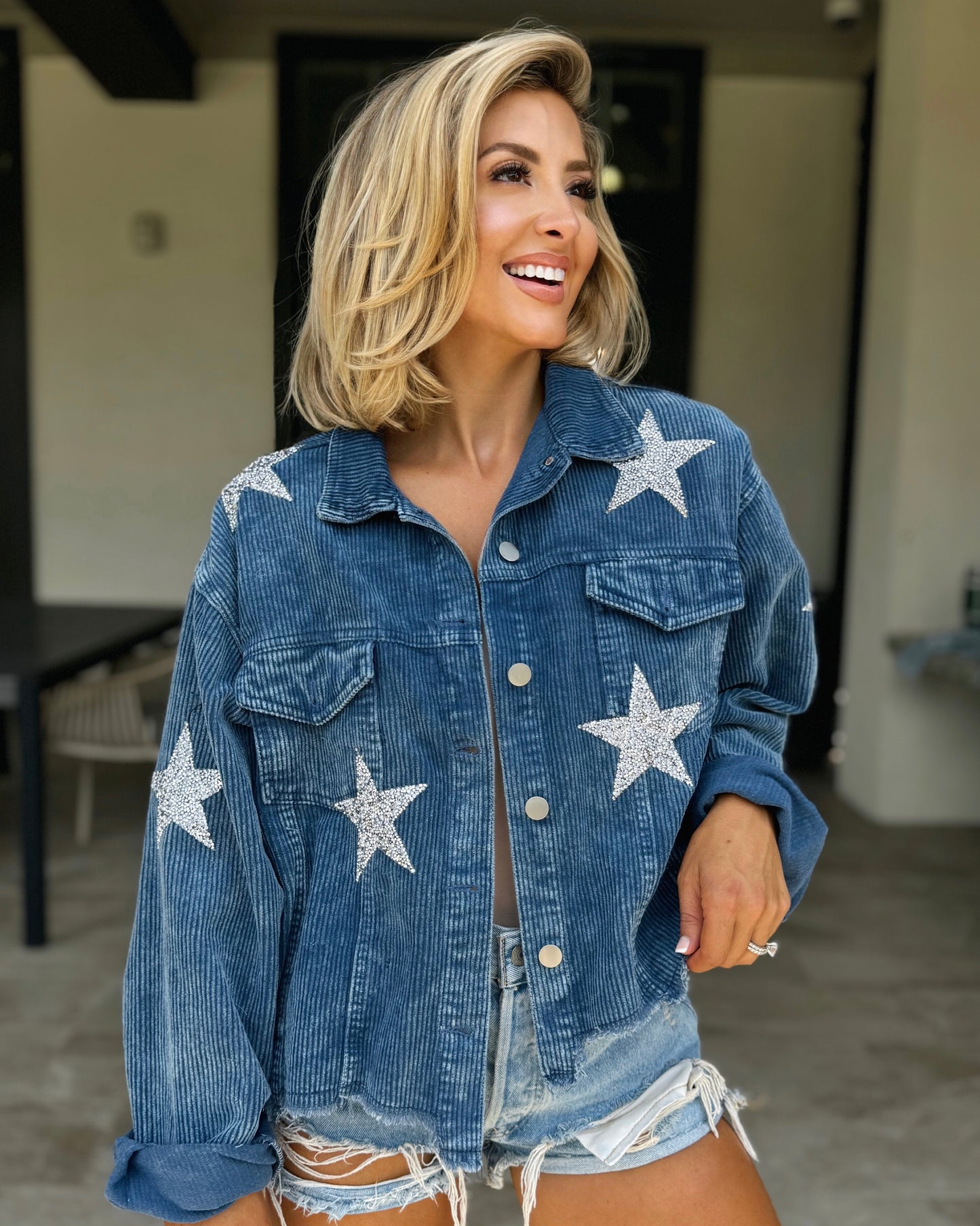 Sparkle STARS Navy Corduroy Jacket