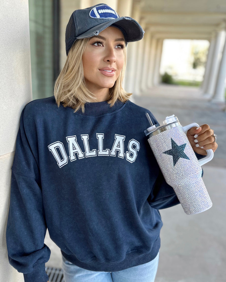 Dallas Cowboys, NFL One of a KIND Vintage Sweatshirt with Crystal