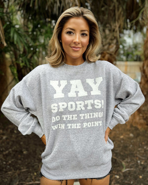 Cozy Gray Yay Sports Pullover - Live Love Gameday®