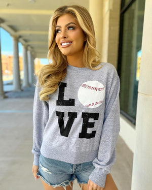 Cropped “LOVE” Baseball Pullover - Live Love Gameday®