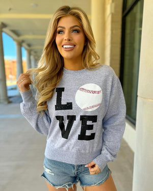 Cropped “LOVE” Baseball Pullover - Live Love Gameday®