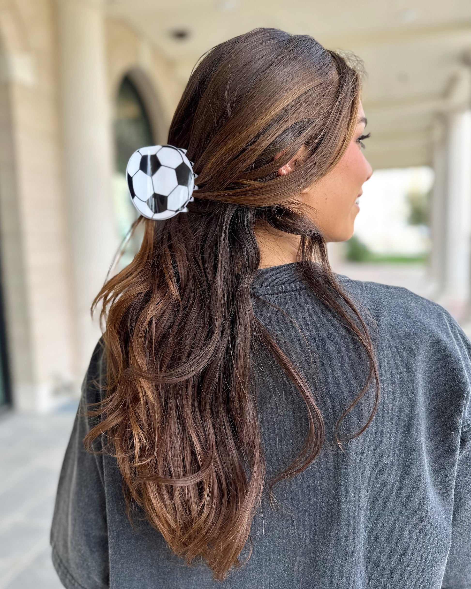 Soccer Acrylic Hair Clip (Ships 9/25) - Live Love Gameday®