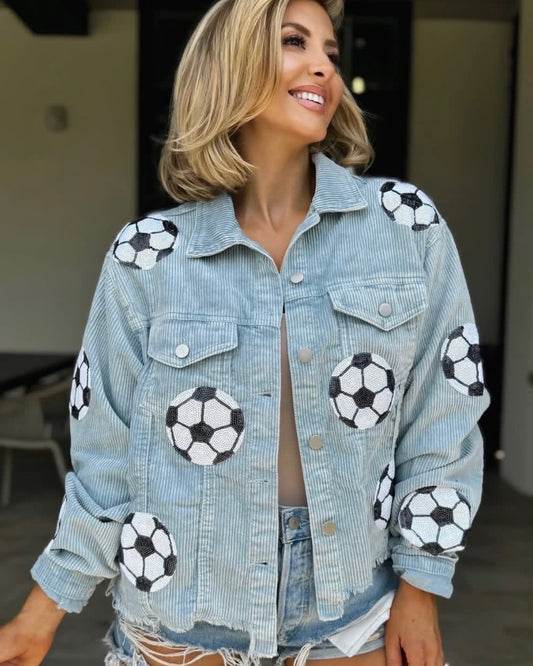Sequin Soccer Corduroy Jacket