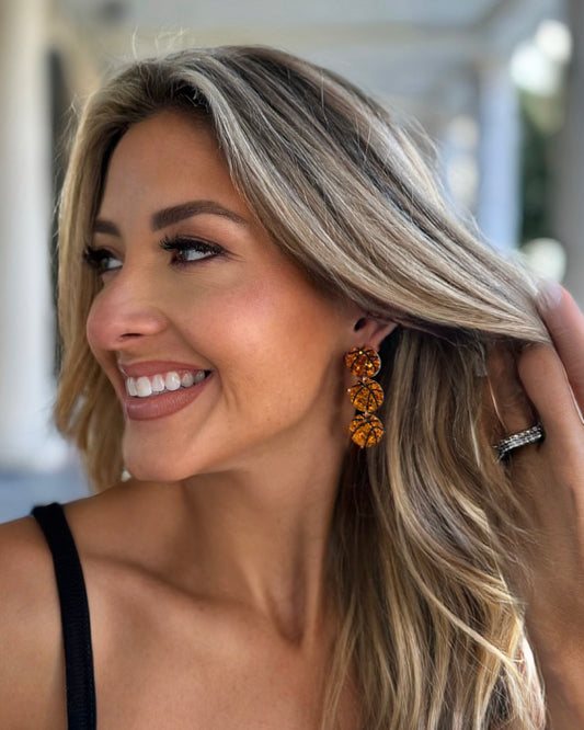 Glitter Triple Drop Basketball Earring