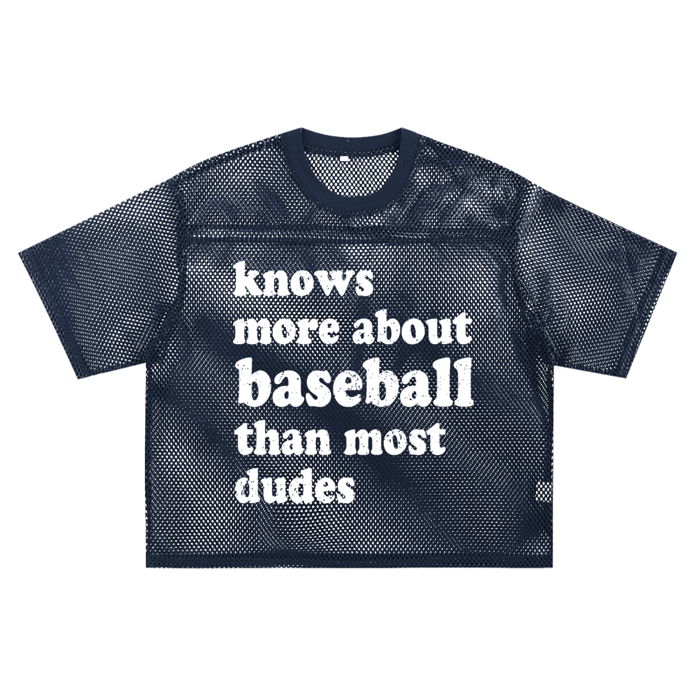 "Baseball Dudes" See-Through Boxy Net Top