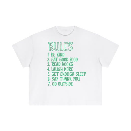 "Be Kind Rules" Essential Cotton Boxy Tee