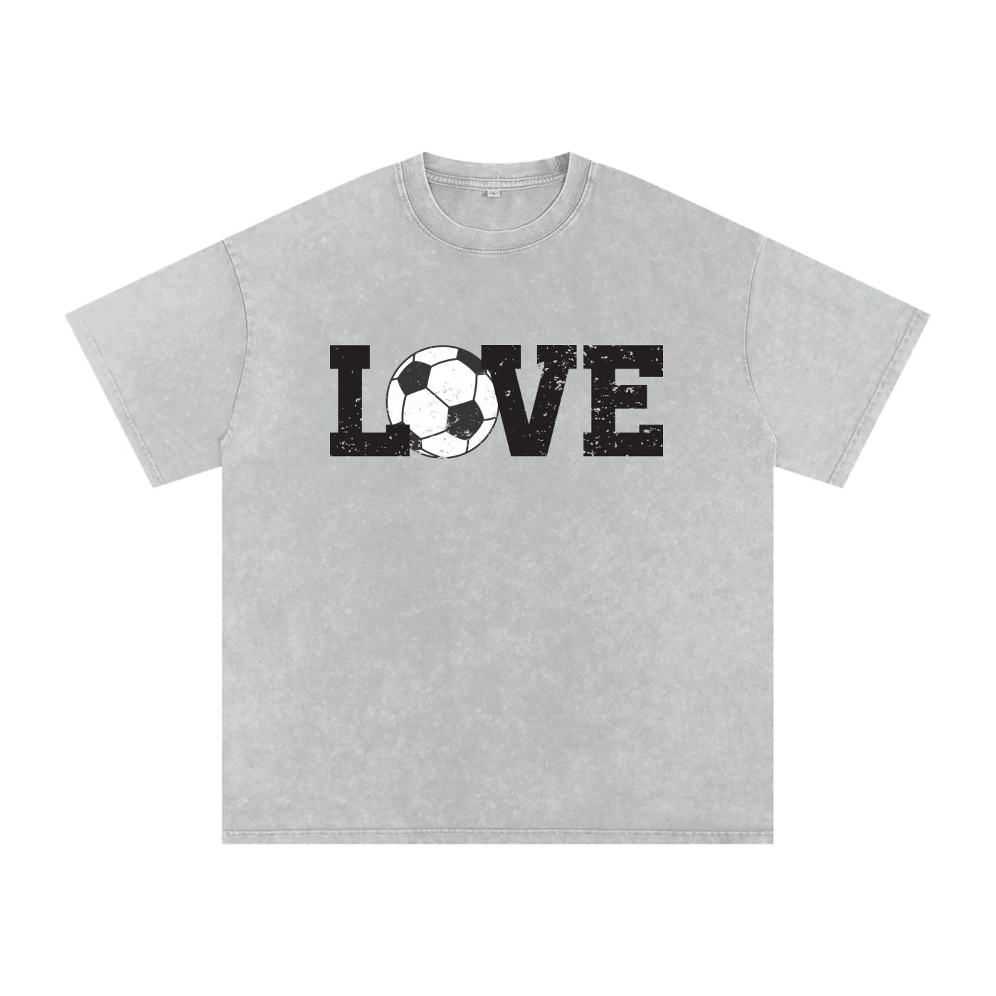 "Soccer Love" Snow Washed Oversized Cotton Tee