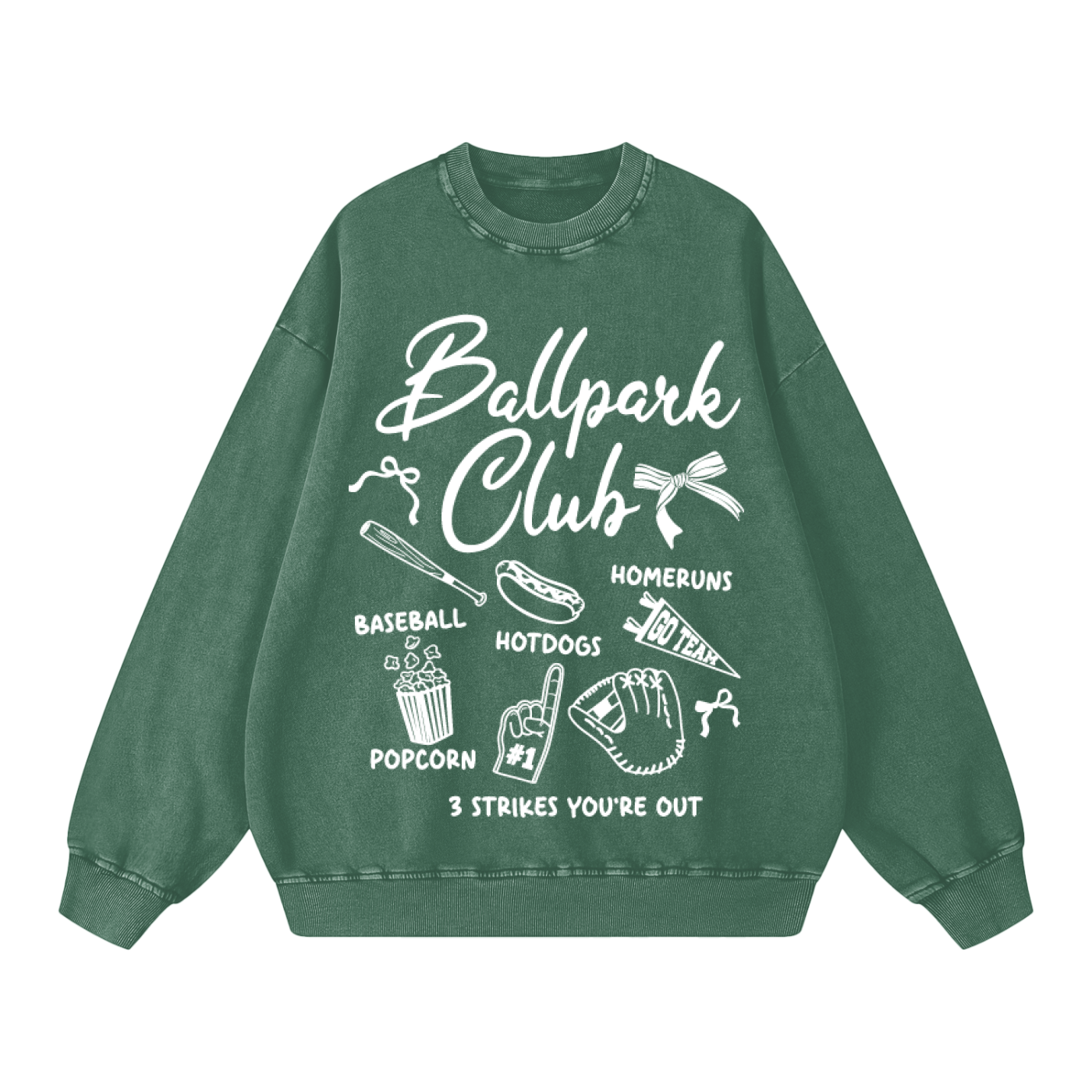 "Ballpark Club" Snow-Washed Oversized Sweatshirt