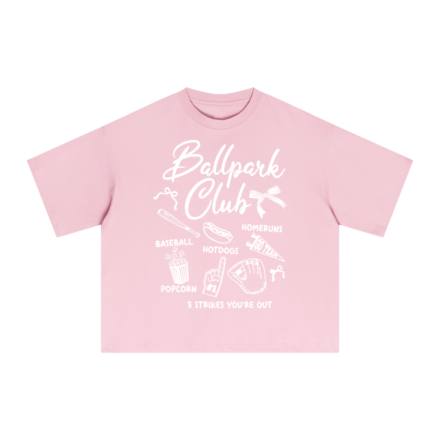 "Ballpark Club" Pink Essential Sorona Boxy Tee