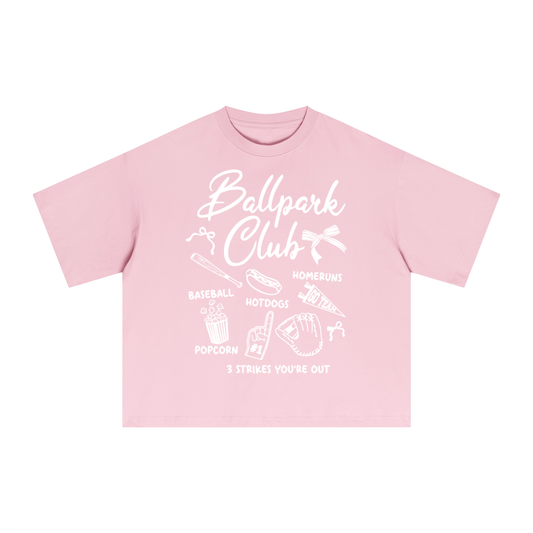 "Ballpark Club" Pink Essential Sorona Boxy Tee