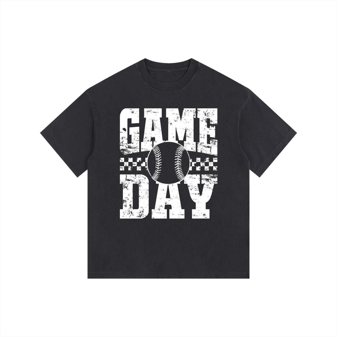 Baseball/Softball "Game Day" Vintage-Washed Oversized Cotton Tee