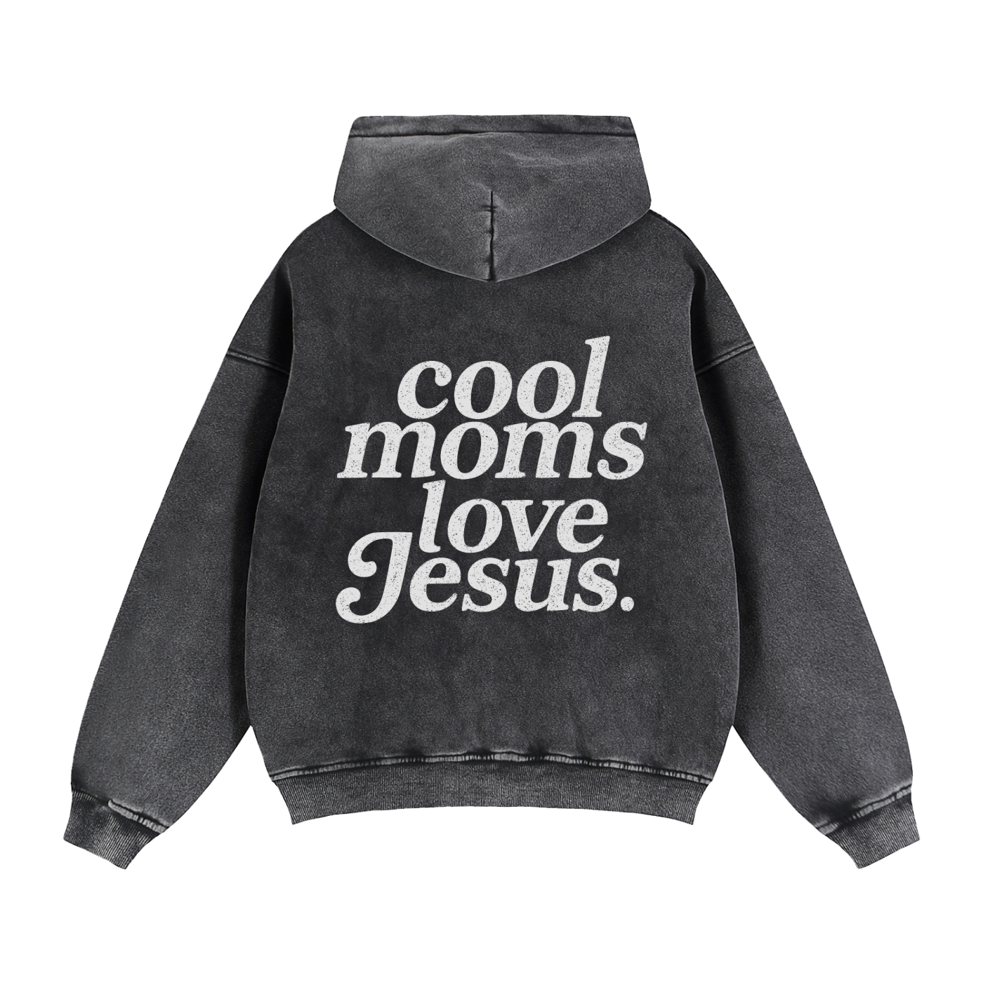 "Cool Moms Love Jesus" Zip-Through Boxy Fleece Hoodie