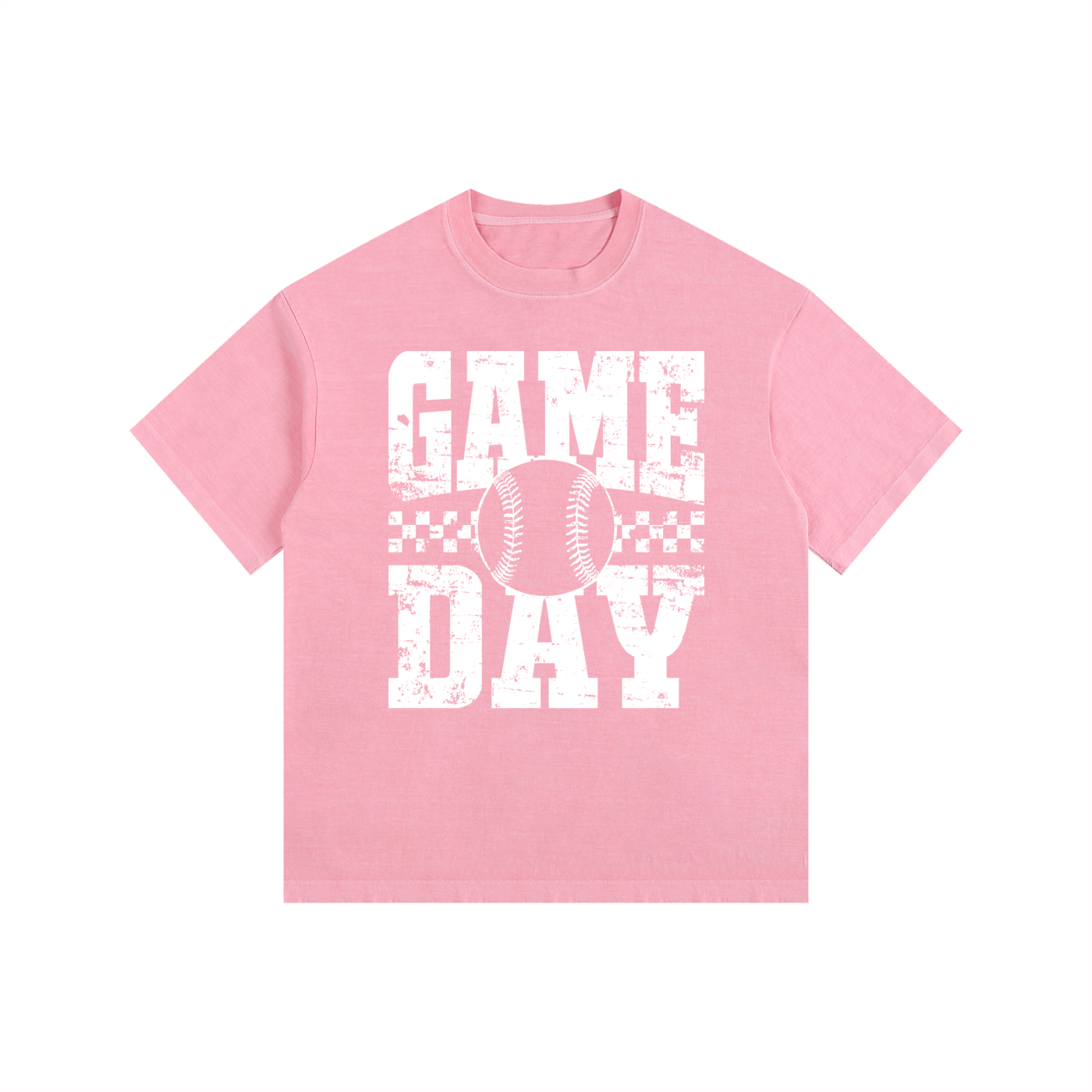 Baseball/Softball "Game Day" Vintage-Washed Oversized Cotton Tee