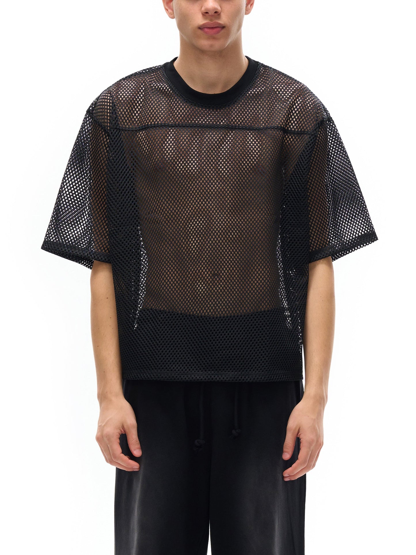 "Floral Glove" See-Through Boxy Net Tee