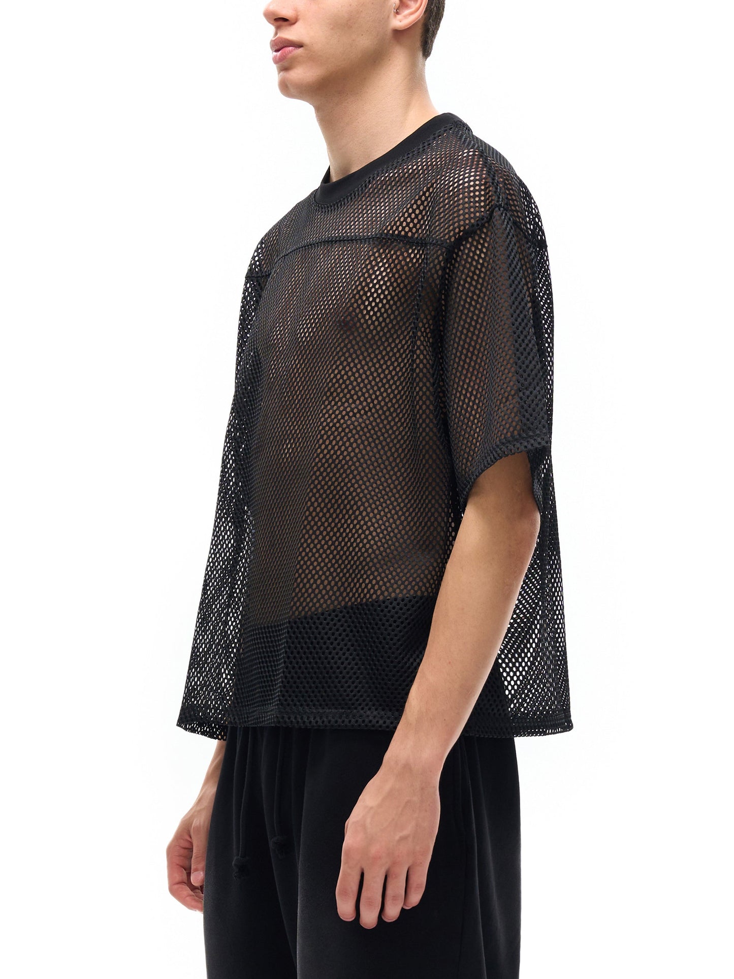 "Floral Glove" See-Through Boxy Net Tee