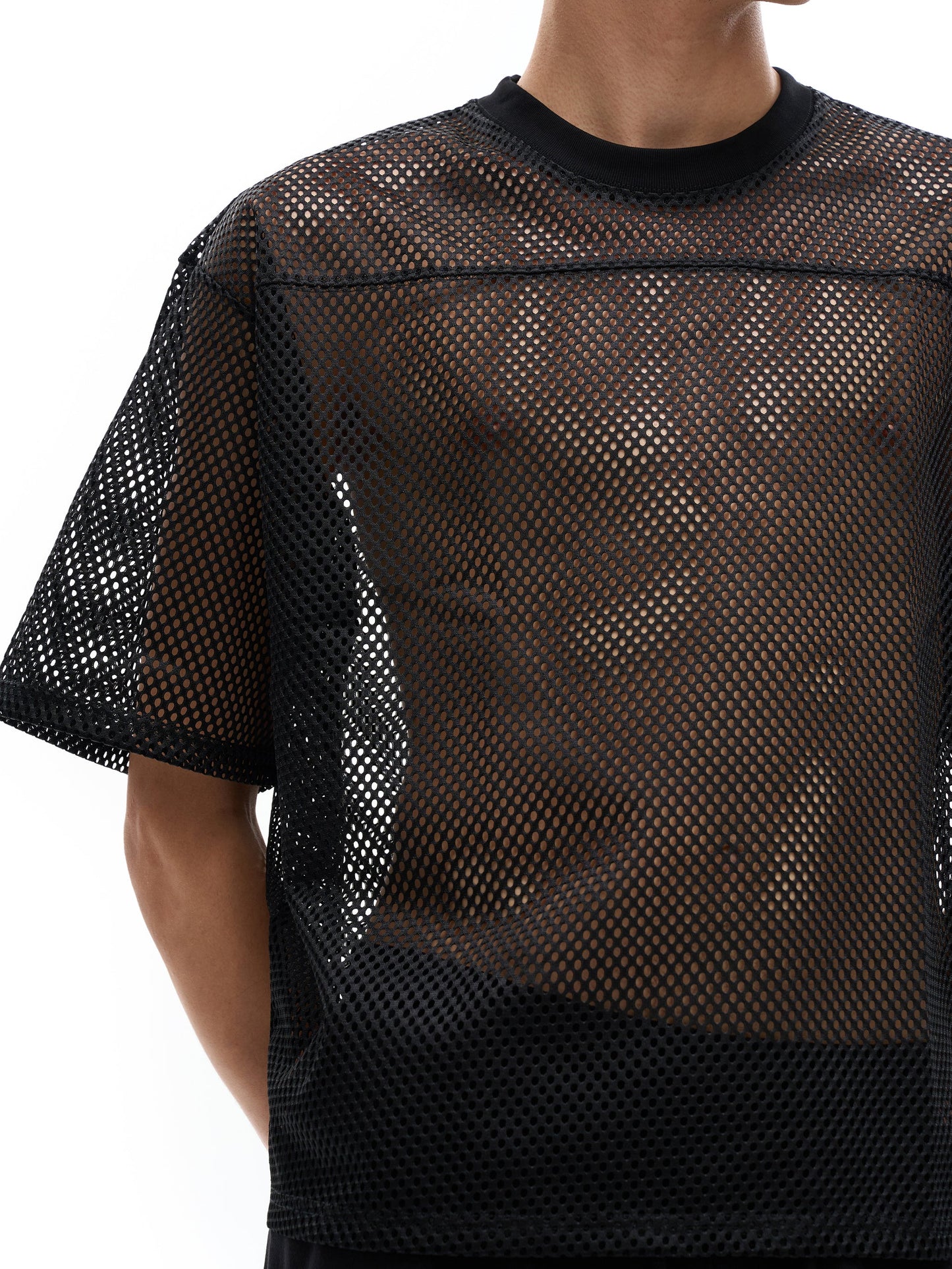"Baseball Dudes" See-Through Boxy Net Top