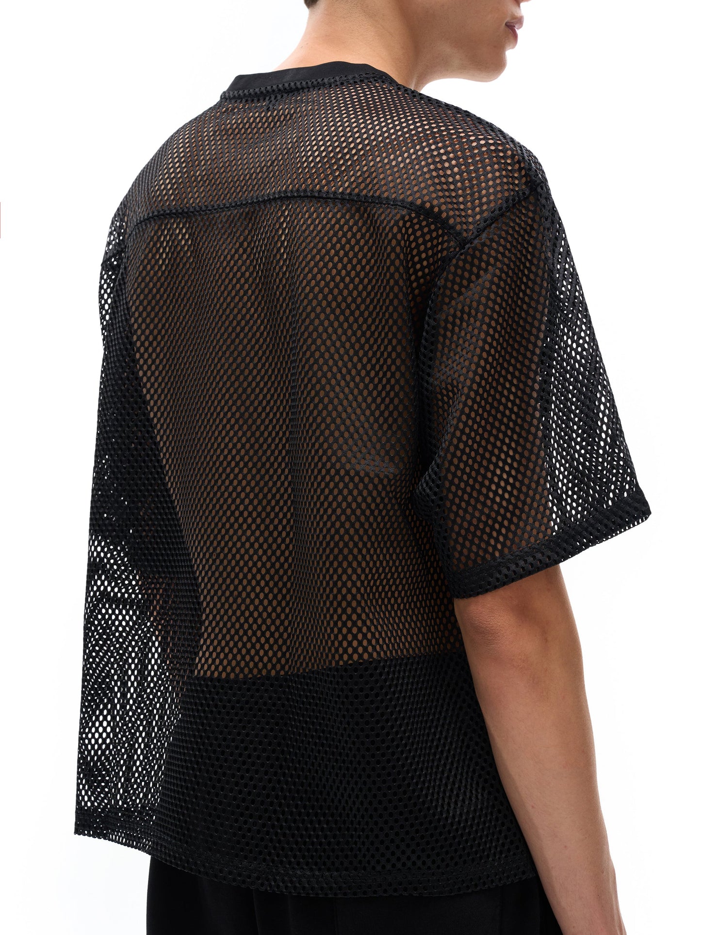 "Football Dudes" See-Through Boxy Net Top