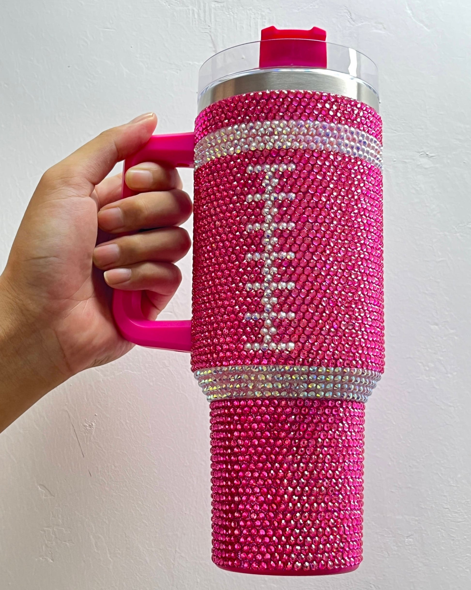 LIMITED EDITION Pink Crystal Football "Blinged Out" 40 Oz. Tumbler (Pre-Order Ships 8/20) - Live Love Gameday®