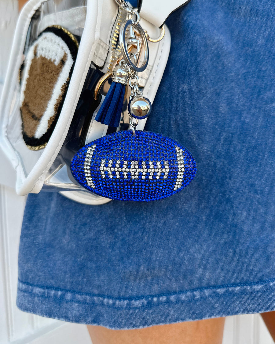 Blue Crystal Football Keychain (Pre-Order Ships 8/30) - Live Love Gameday®